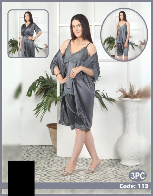 Bridal Nighty Women 3 Pcs Set Women Sleepwear