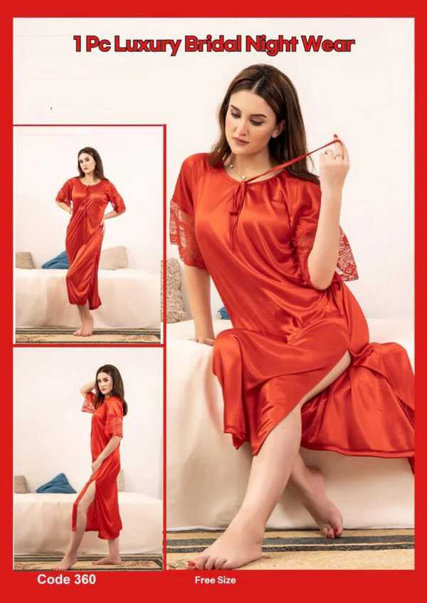1Pcs Luxury Bridal Nightwear | Imported Long Nighty 1Pcs